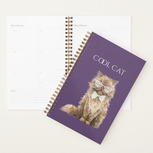 Bruine Coole Kat Bril Planner (Display)