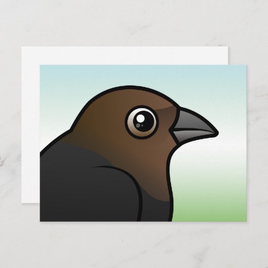Bruine cowbird briefkaart (Voorkant / Achterkant)