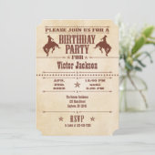  bruine cowboy Birthday-uitnodiging Kaart (Staand voorkant)