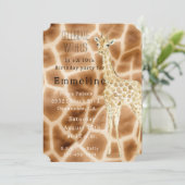 Bruine crème Giraffe Kaart (Staand voorkant)