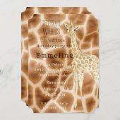 Bruine crème Giraffe Kaart (Voorkant / Achterkant)