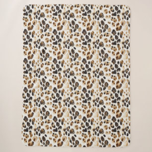 Bruine Crème Leopard Dierenprint Sherpa Deken