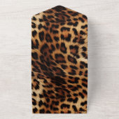 Bruine Crème Leopard Dierlijke Bruiloft All In One Uitnodiging (Buitenkant)