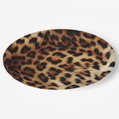 Bruine Crème Leopard Dierlijke Bruiloft Papieren Bordje (Gekanteld)