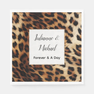 Bruine Crème Leopard Dierlijke Bruiloft Servet