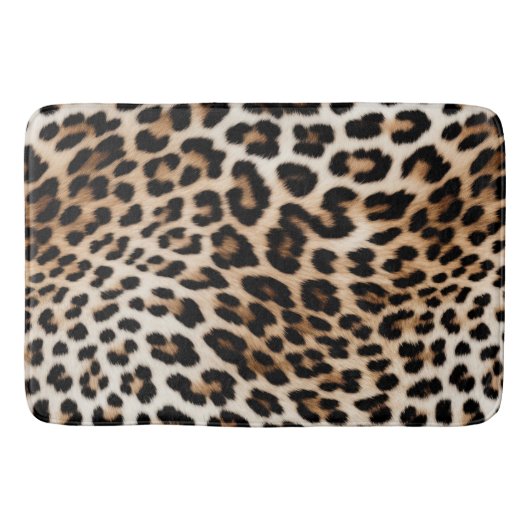 Bruine crème luipaard badmat (Voorkant)