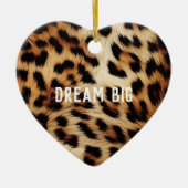 Bruine crème luipaard dier keramisch ornament (Voorkant)
