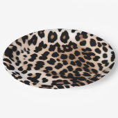 Bruine crème luipaard papieren bordje (Gekanteld)