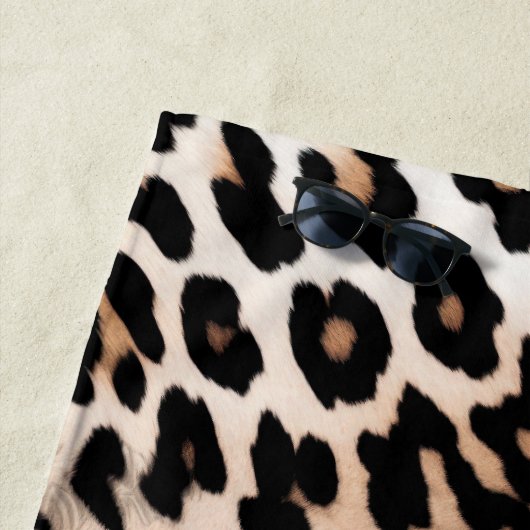 Bruine crème luipaard strandlaken (In situ)