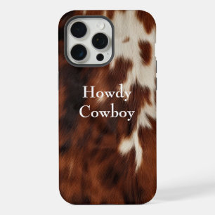 Bruine Crème Western Koeienhuid iPhone 15 Pro Max Hoesje