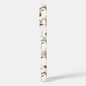 Bruine Crème Witte Bloemen Kerstmis Case-Mate iPhone Case (Achterkant / Links)