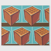 Bruine Cube Cadeaupapier (Vlak)