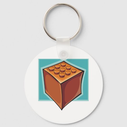 Bruine Cube Sleutelhanger (Voorkant)