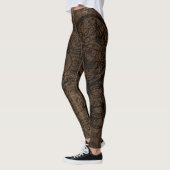 Bruine de Collage van het uurwerk Leggings (Links)