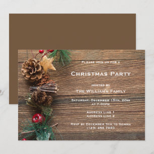 Bruine decoratieve kerstfeest kaart