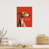 Bruine delicate windhond poster (Keuken)