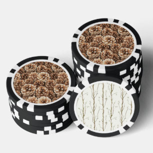 Bruine dennenappels natuur poker chips