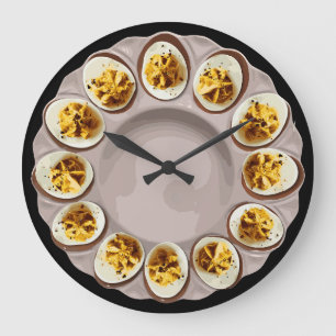Bruine Deviled Eggs  Dish Keuken Decor Grote Klok