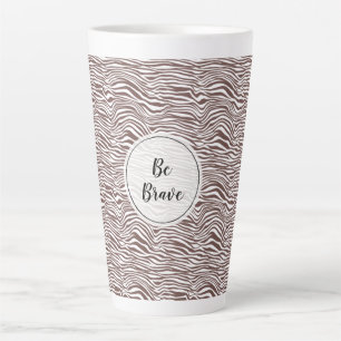 Bruine Dierlijke Zebra Print Strepen Latte Mok