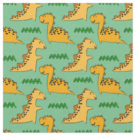 Bruine dinosaurussen met gras op groen stof