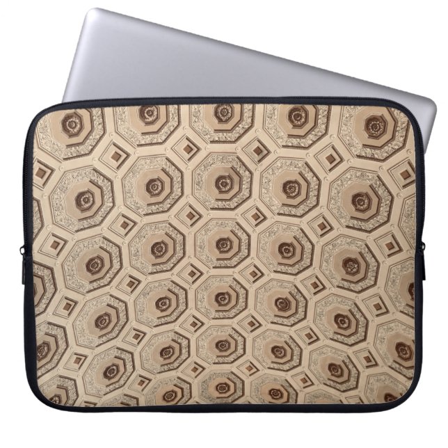 Bruine doek laptop sleeve (Voorkant)