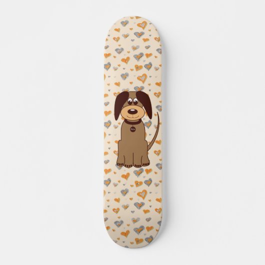Bruine dog skateboard (Voorkant)