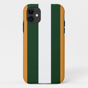 Bruine, donkergroene en witte strepen iPhone 11 hoesje