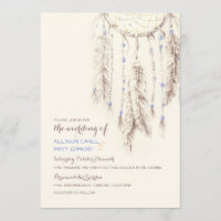 Bruine Dreamcatcher Boho bruiloft uitnodiging