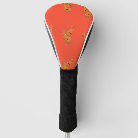 Bruine drumsticks op sinaasappel golfheadcover (Voorkant)