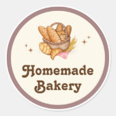 Bruine eenvoudige bakkerij ronde sticker (Voorkant)