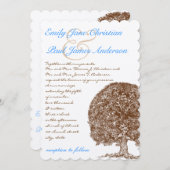 Bruine eik Boom Aqua Blue Font Weddenschap Kaart (Voorkant / Achterkant)