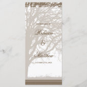 Bruine eik boom val bruiloft programma (Voorkant)