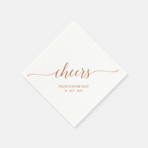 Bruine Elegante Stijlvolle Lettertype Cheers Evene Servet