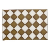 Bruine en Antiek witte diamanten Kussensloop (Voorkant-Rechts)