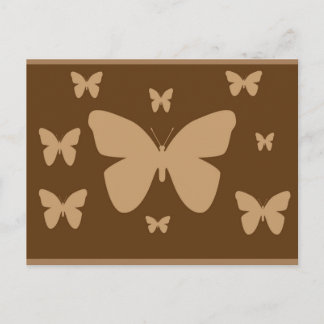 Bruine en beige Butterfly-kaart Briefkaart