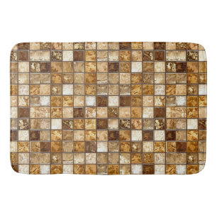 Bruine en beige mozaïektegelwand badmat