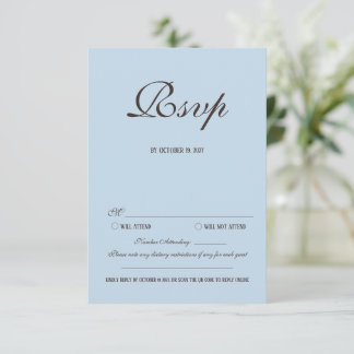 Bruine en Blauwe Huwelijks RSVP Kaart