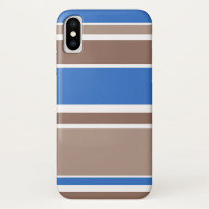 Bruine en blauwe strepen iPhone x hoesje