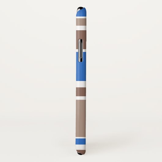 Bruine en blauwe strepen Case-Mate iPhone case (Achterkant / rechts)