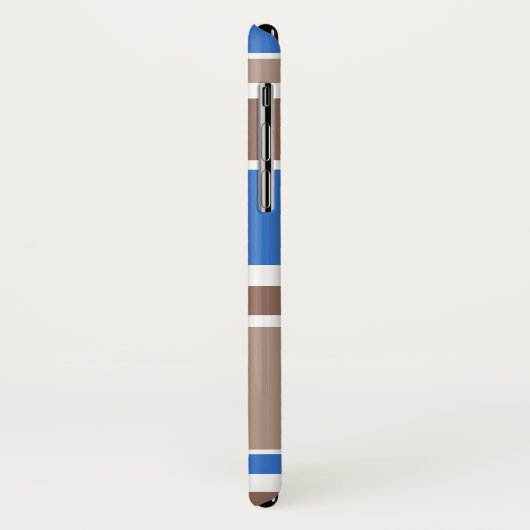 Bruine en blauwe strepen Case-Mate iPhone case (Achterkant/links)