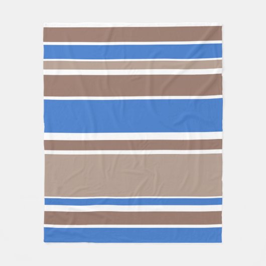 Bruine en blauwe strepen fleece deken (Voorkant)