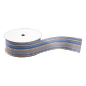 Bruine en blauwe strepen grosgrain lint (Spoel)