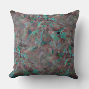 Bruine en cyaanse vlekken op onafgewerkt wandpleis kussen