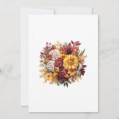 Bruine en gele bloemige bruidsdouche kaart (Achterkant)
