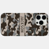 Bruine en grijze camouflage gepersonaliseerd Case-Mate iPhone case (Achterkant (horizontaal))