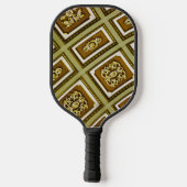 Bruine en groene architectuur pickleball paddle (Achterkant)