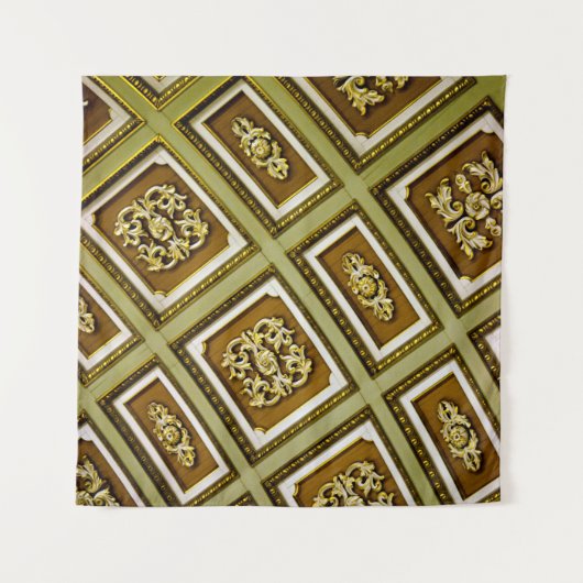 Bruine en groene architectuur wandkleed (Voorkant (horizontaal))