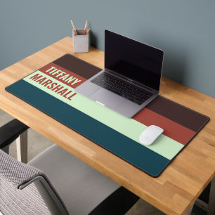 Bruine en groene strepen patroon gepersonaliseerd bureaumat