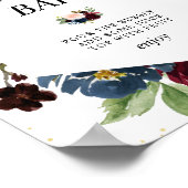 bruine en marine bruiloft brunch mimosa bar bord poster (Hoek)