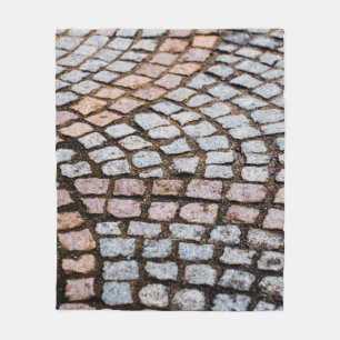 Bruine en rode briketten fleece deken